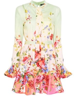 Roberto Cavalli Fuchsia Cotton Elastane Dress - White