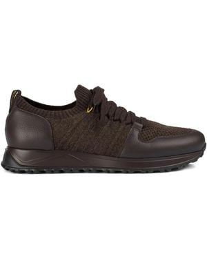 Doucal's Lace-Up Leather Trainers - Brown