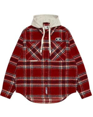 Aape By A Bathing Ape Hooded Checked Shirt - Red