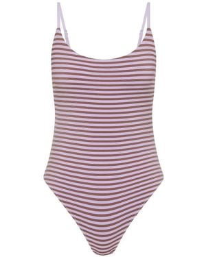 The Upside Costume Intero Miami Flow A Righe - Viola