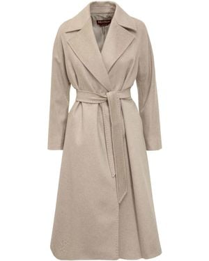 Max Mara Cappotto Con Cintura - Neutro