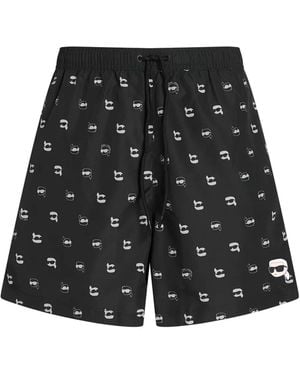 KARL LAGERFELD Ikon Swim Shorts - Grey