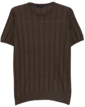 Jeordie's Knitted Short-Sleeve Cotton T-Shirt - Brown