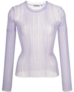 Opening Ceremony Sheer Ribbed Top - Purple