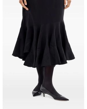 Comme des Garçons Ruffled Flared Midi Skirt - Black