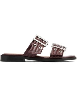 GANNI バックル フラットサンダル GANNI バックル フラットサンダル | ブラック | FARFETCH JP