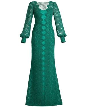 Tadashi Shoji Lace Long-Sleeved Dress - Green
