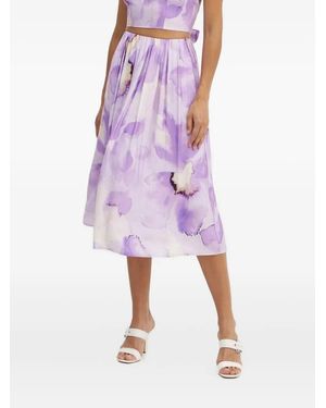 Bardot Floral-Print Skirt - Pink