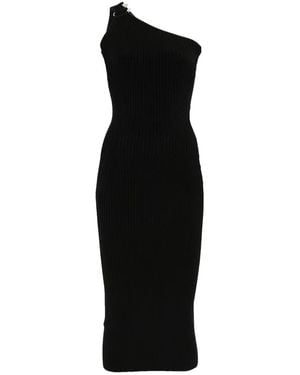 David Koma One-Shoulder Midi Dress - Black