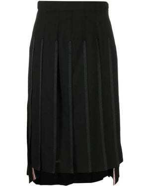 Thom Browne High-Waisted Pleated Skirt - Black