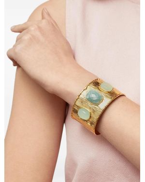 Sylvia Toledano Empire Amazonite And Onyx Cuff Bracelet - Natural