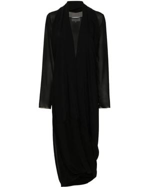 MM6 by Maison Margiela Layered Sheer Maxi Dress - Black