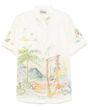 ALÉMAIS Graphic-Print Shirt - White