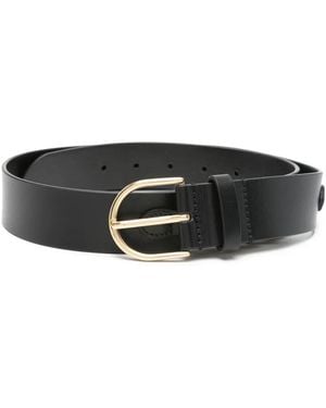 Maje Chain-Link Leather Belt - Black