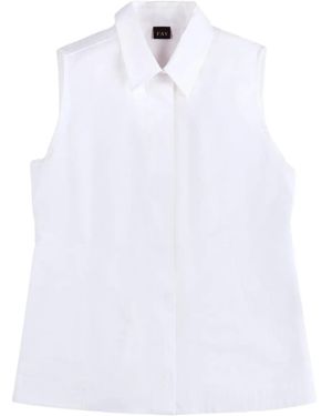 Fay Sleeveless Shirt - White