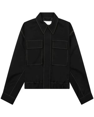 Jil Sander Contrast-Stitch Blouson Jacket - Black