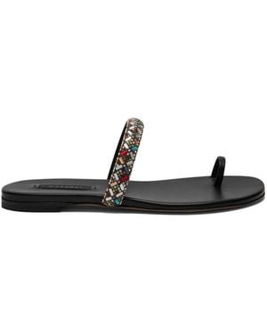 Casadei Vegas Beaded Sandals - White