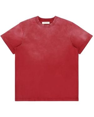 Entire studios Faded-Effect Crew-Neck T-Shirt - Red
