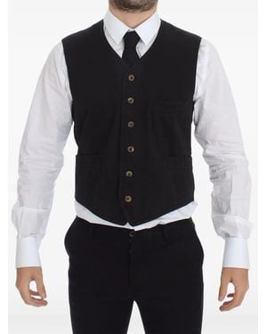 Dolce & Gabbana Button-Up V-Neck Waistcoat - Black