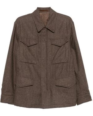 Eleventy Sobrecamisa Con Cuatro Bolsillos - Marrón