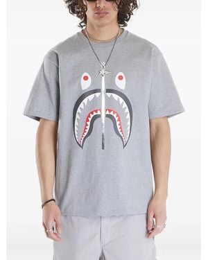 A Bathing Ape Shark-Print T-Shirt - Grey