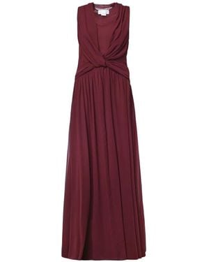 Genny Maxi Twist-Detail Cape Dress - Purple