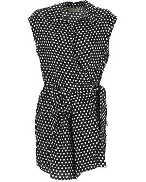 Molly Bracken Polka-Dot Printed Dress - Black