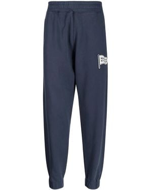 Maison Kitsuné Logo-Patch Cotton Track Trousers - Blue