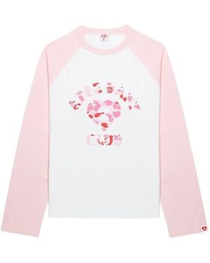 AAPE BY A BATHING AP Logo-Print Raglan-Sleeve T-Shirt - White