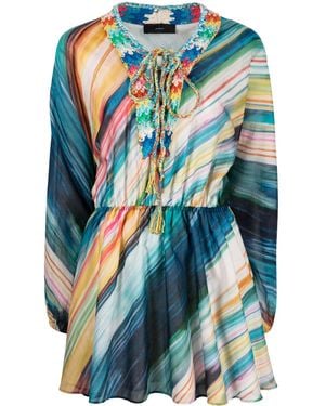 Alanui Vestido Corto Con Estampado Daylight Mirage - Azul