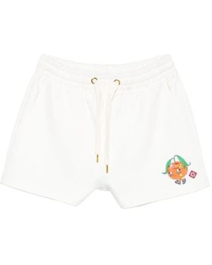 CASABLANCA Drawstring Organic-Cotton Shorts - White