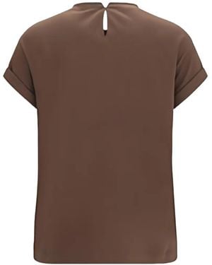Brunello Cucinelli Monili-Trim T-Shirt - Brown