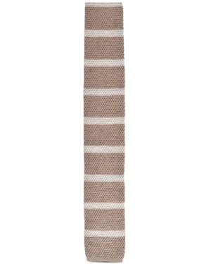 Brunello Cucinelli Striped Knitted Tie - White