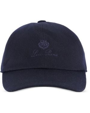 Loro Piana Logo-Embroidered Cashmere Baseball Cap - Blue
