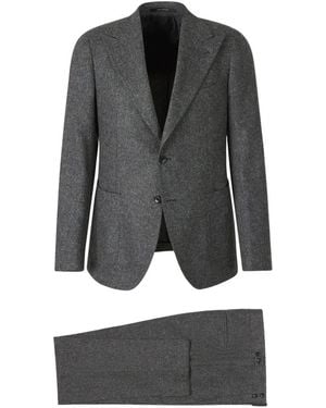 Tagliatore Mélange Peak-Lapel Suit - Grey