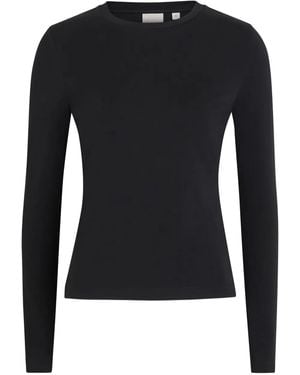 Varley Edna Long-Sleeve Fitted T-Shirt - Black