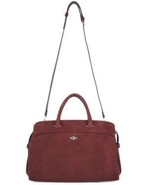 Metier Private Eye Leather Satchel Bag - Purple