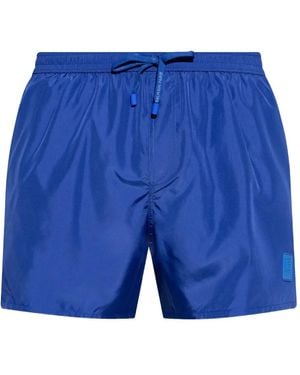 Balmain Badeshorts Mit Logo-Patch - Blau