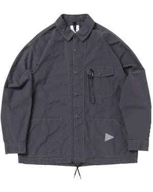 and wander Reflective Stitching Pocket Jacket - Grey