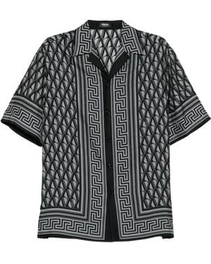Versace Chemise À Imprimé V-Greca - Black
