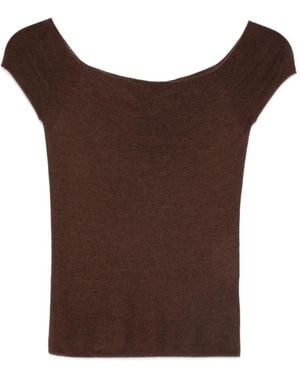 Bompard Ribbed Knitted Top - Brown