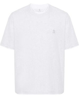 Brunello Cucinelli T-shirt con ricamo - Bianco