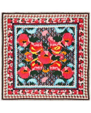 Bimba Y Lola Floral Border Scarf - Red