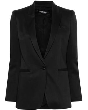 Dondup Twill Cotton-Blend Blazer - Black