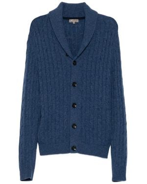 N.Peal Cashmere Garrick Cardigan - Blue