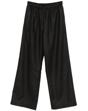Aspesi Elasticated-Waistband Wide-Leg Trousers - White