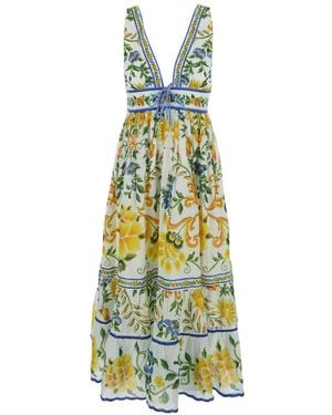 FARM Rio Emily Floral Tapestry Maxi Dress - White