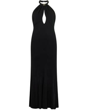 Roberto Cavalli Cut-Out Halterneck Maxi Dress - Black