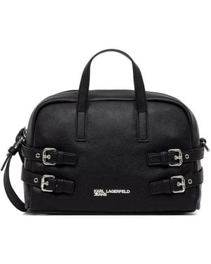 KARL LAGERFELD Logo-plaque Shoulder Bag - Black