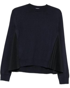 Nude Pleated-Panel Jumper - Blue